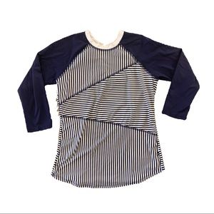 NAUTICA Navy Stripe Rash Guard Surf Shirt